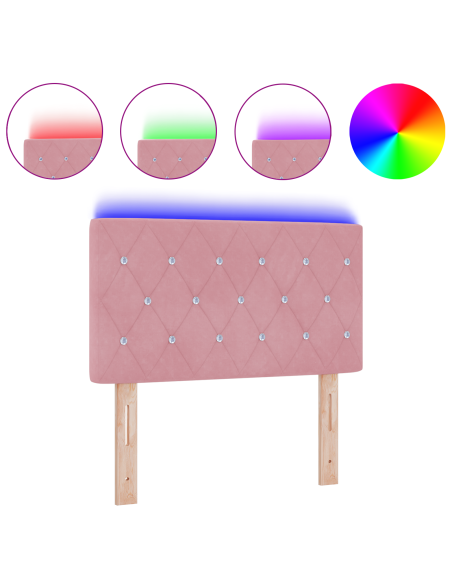 Testiera LED con luci a strisce a LED Rosa 80 cm Poliestere