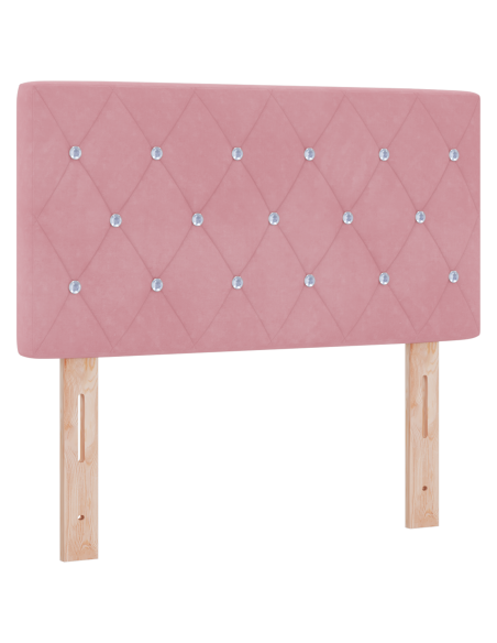 Testiera LED con Bottoni di Cristallo Rosa 80 cm Velluto