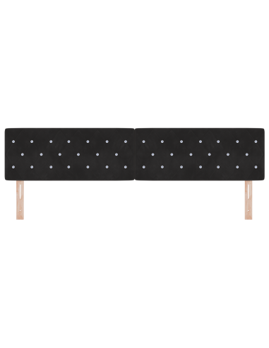 Testiera LED con strisce LED con testiera Nero 200 cm Velluto