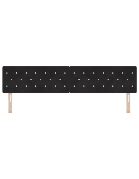 Testiera LED con strisce LED con testiera Nero 200 cm Velluto