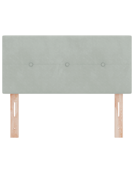 Testiera LED  con bottoni tufted in velluto grigio chiaro 80 cm