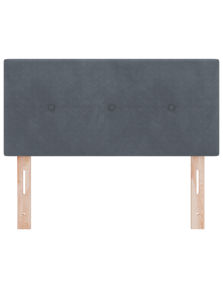 Testata LED  in velluto grigio scuro 80 cm con bottoni