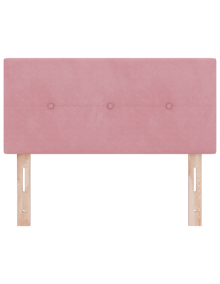 Testiera LED  con bottoni tufted Rosa 80 cm in velluto