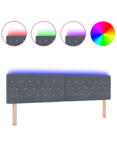 Testiera LED con testiera Grigio scuro 180 cm Poliestere 2