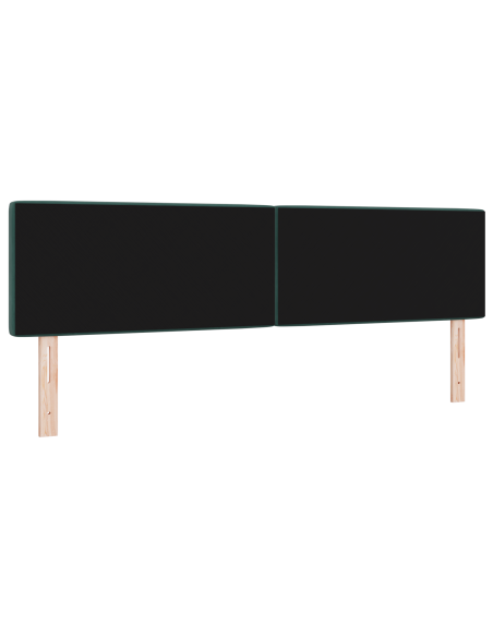 Testiera LED con Bottoni di Cristallo Rivestita in Velluto Verde Scuro 90 cm