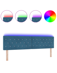 Testiera LED con testiera Blu Scuro 180 cm Poliestere 2