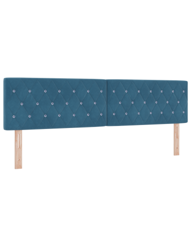 Testiera LED con testiera Blu Scuro 180 cm Poliestere