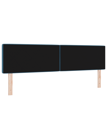 Testata LED con Pulsante di Cristallo Trapuntato Blu Scuro 90 cm Velluto