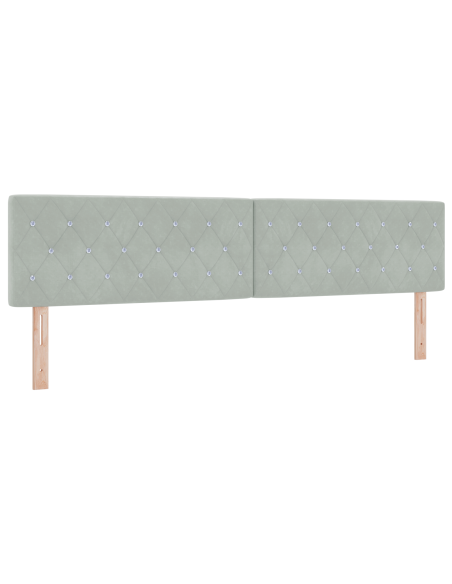 Testiera LED con testiera Grigio chiaro 200 cm Poliestere