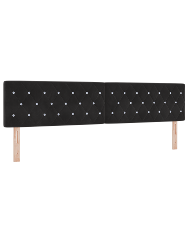 Testiera LED con strisce LED con testiera Nero 200 cm Velluto