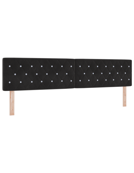 Testiera LED con strisce LED con testiera Nero 200 cm Velluto