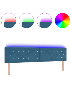 Testiera LED con testiera Blu Scuro 200 cm Poliestere 2