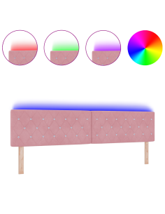 Testiera LED con luci a strisce a LED Rosa 200 cm Poliestere 2