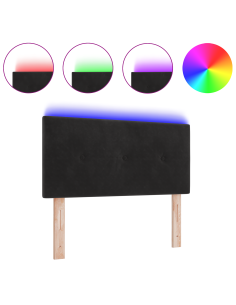 Testiera LED con luci a strisce a LED Nero 80 cm Poliestere 2