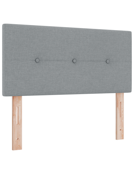 testata LED  trapuntata grigia chiara 90 cm in tessuto