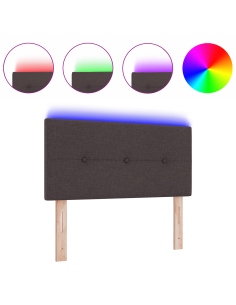 Testiera LED con testiera Marrone Scuro 90 cm Poliestere 2