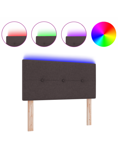 Testiera LED con testiera Marrone Scuro 90 cm Poliestere