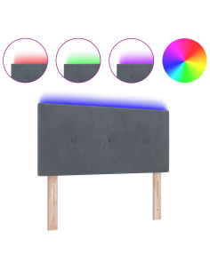 Testiera LED con luci a strisce a LED Grigio 90 cm Poliestere 2