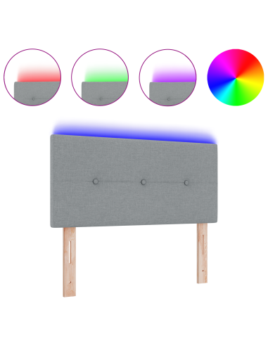 Testiera LED con testiera Grigio chiaro 100 cm Poliestere