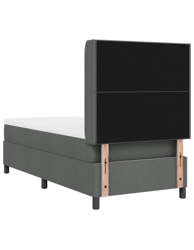 Letto a Sorgente LED Grigio scuro 90 x 200 cm Tessuto