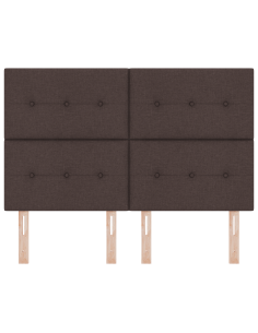 Testiera LED con testiera Marrone Scuro 144 cm Poliestere