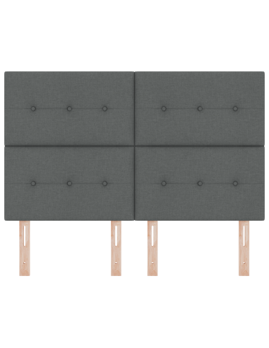 Testiera LED con testiera Grigio scuro 160 cm Poliestere