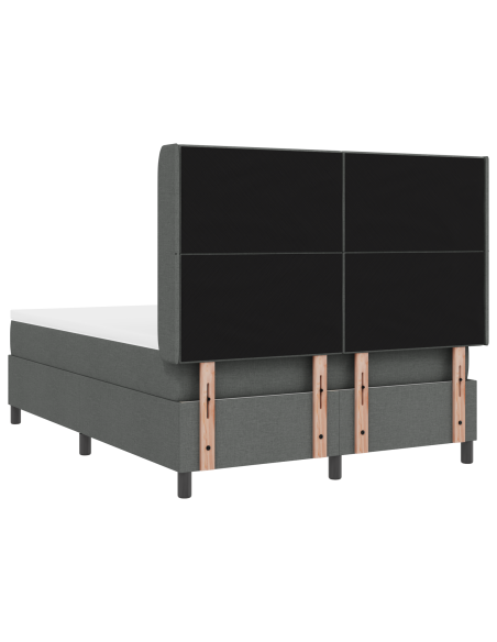 Letto Box Spring con Materasso e LED Grigio Scuro 140x190 cm Tessuto
