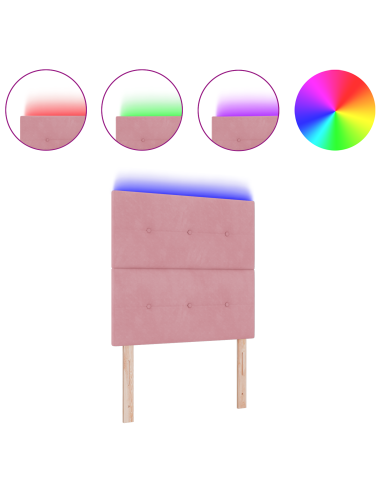 Testiera LED con luci a strisce a LED Rosa 80 cm Poliestere