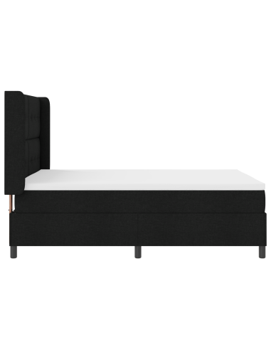 Letto a Sorgente LED con materasso Nero 140 x 190 cm Tessuto