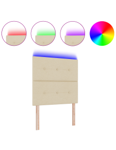 Testiera LED con luci a strisce a LED Crema 90 cm Poliestere 2