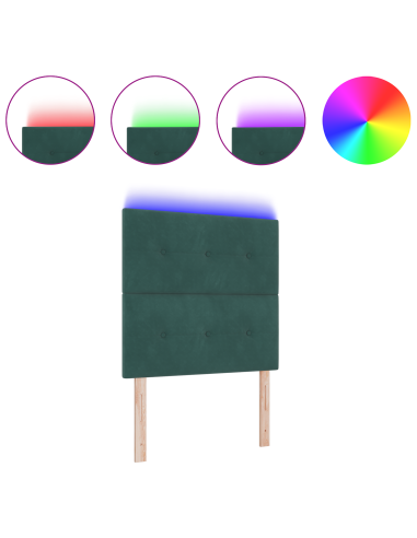 Testiera LED con luci a strisce a LED Verde 90 cm Poliestere