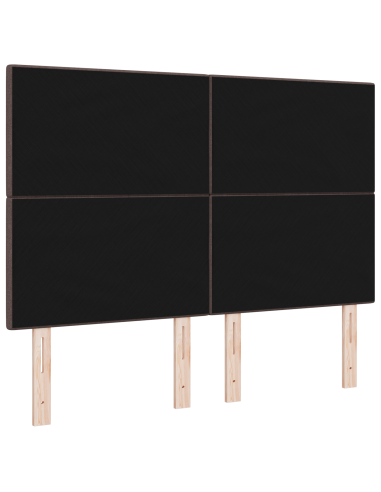 Testiera LED con testiera Marrone Scuro 144 cm Poliestere