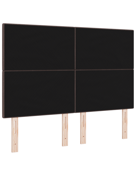 Testiera LED con testiera Marrone Scuro 144 cm Poliestere