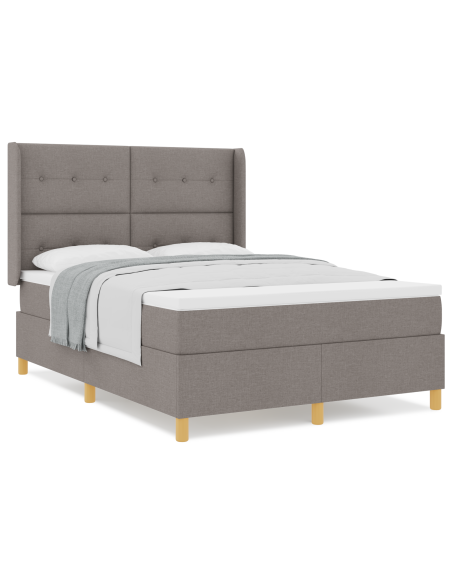 Letto a doghe  con materasso Tortora 140x190 cm in tessuto