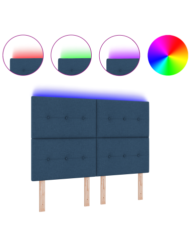 Testiera LED con luci a strisce a LED Blu 144 cm Poliestere