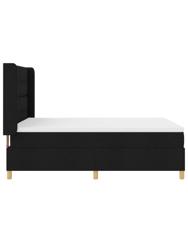 Letto a Molle con materasso Nero 140 x 200 cm Tessuto