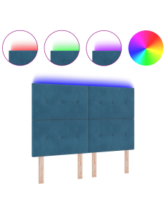 Testiera LED con luci a strisce a LED Blu 144 cm Poliestere 2