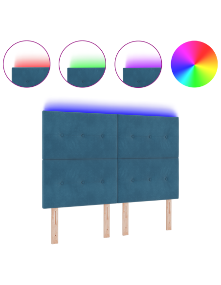 Testiera LED con luci a strisce a LED Blu 144 cm Poliestere