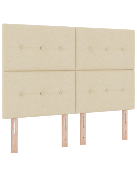 lettino box spring  con materasso crema 140x200 cm tessuto