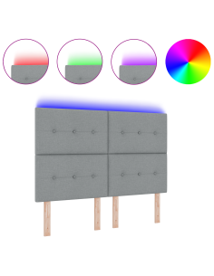 Testiera LED con testiera Grigio chiaro 160 cm Poliestere 2