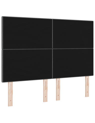 Testiera LED con testiera Grigio scuro 160 cm Poliestere