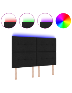 Testiera LED con luci a strisce a LED Nero 160 cm Poliestere 2