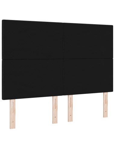 Testiera LED con luci a strisce a LED Nero 160 cm Poliestere