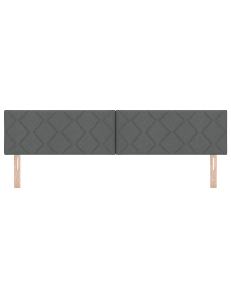 Testiera LED  Design a Blocchi di Diamante Grigio Scuro 200 cm Tessuto