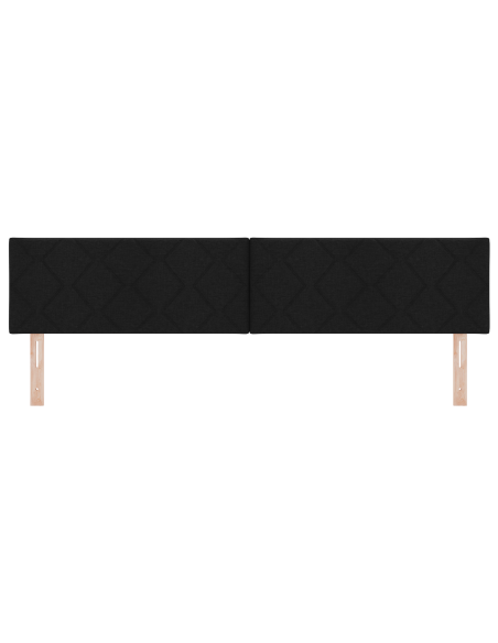 Testiera LED  Design a blocchi di diamante nera 200 cm tessuto