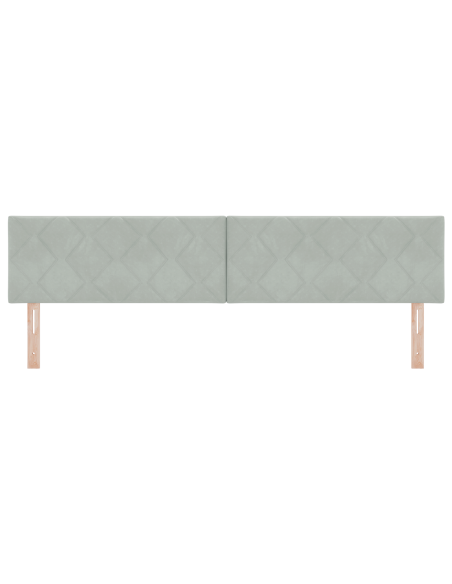 Testata LED Design a Blocchi di Diamante Grigia Chiara 200 cm Velluto