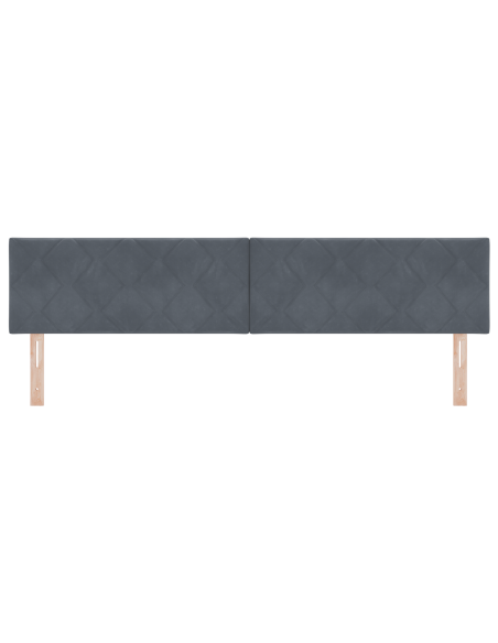 Testata LED Design a Blocchi di Diamante Grigio Scuro 200 cm Velluto