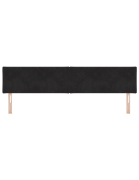 Testata LED Nera Set di 2 Nera Microfibra Grande Moderna
