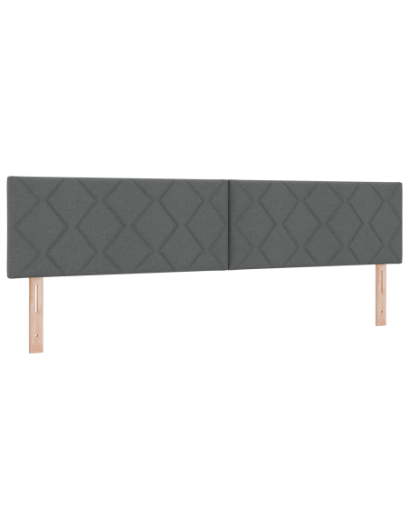 Testiera LED  Design a Blocchi di Diamante Grigio Scuro 200 cm Tessuto