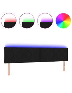 Testiera Nero 200 cm Tessuto 2